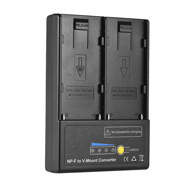Fotolux Dual NP Batteries to V-mount V-Lock Battery Converter Plate